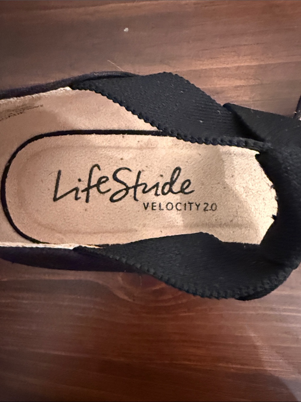 Life Stride Black Canvas Espadrille Wedge with twisted Ankle strap - Picture 2 of 6